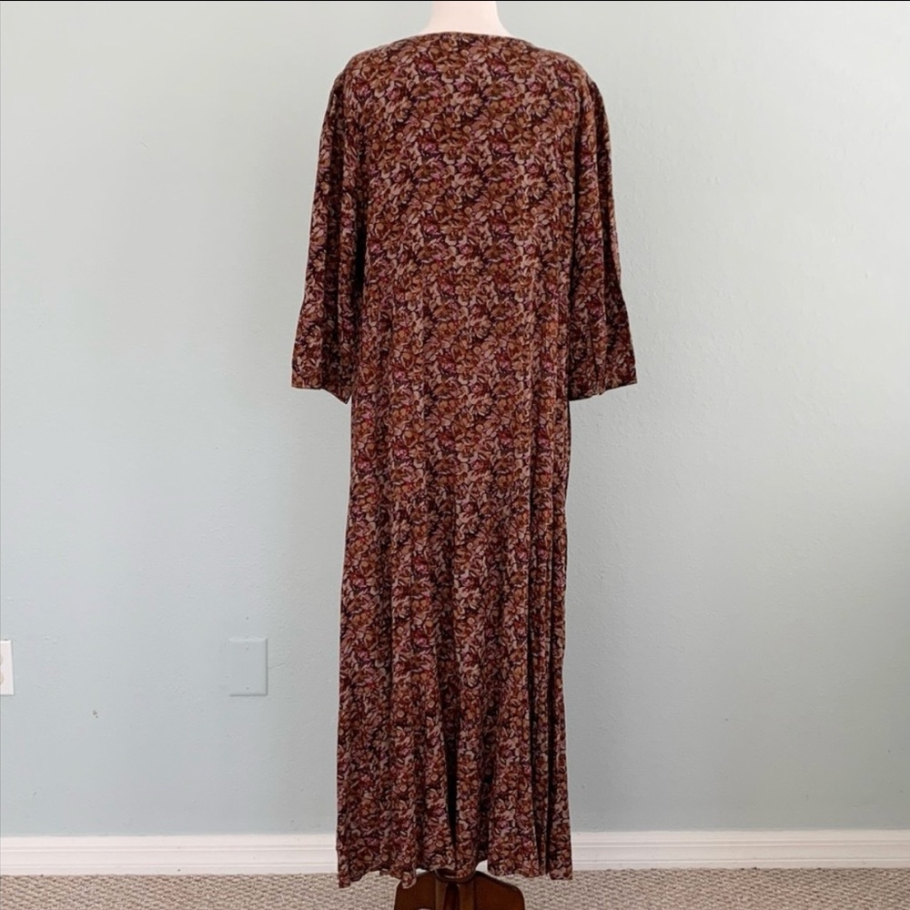 Natural Life Sage Tiered Floral Maxi Dress L/XL - Picture 9 of 14